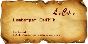 Lemberger Csák névjegykártya